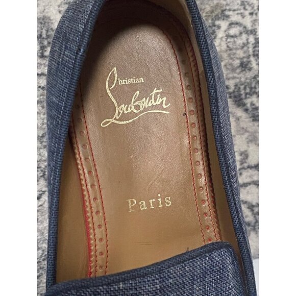 Christian Louboutin Blue Danim Dandelion Tassel Loafers Size 40 main image 9
